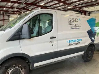 2016 Ford Transit Cargo with VIN 1FTYE1YM0GKB15553, listed as a IAAI auction lot 42043847 with 299,801 mi miles and . Bid and sale history available at carsss.com. Image 1.