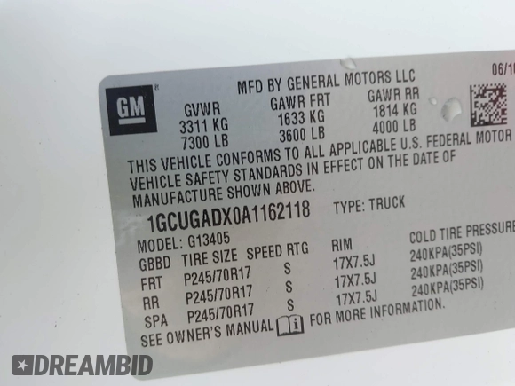 2010 Chevrolet Express Cargo with VIN 1GCUGADX0A1162118, listed as a IAAI auction lot 42162387 with 239,238 mi miles and . Bid and sale history available at DreamBid. Image 9.