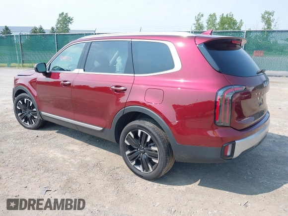 2023 Kia Telluride SX X-Pro with VIN 5XYP5DGC8PG376862, listed as a IAAI auction lot 42481710 with 17,517 mi miles and . Bid and sale history available at DreamBid. Image 3.