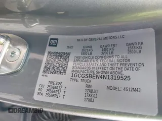 2022 Chevrolet Colorado 2WD Work Truck with VIN 1GCGSBEN4N1319525, listed as a IAAI auction lot 41070216 with 22,337 mi miles and . Bid and sale history available at DreamBid. Image 9.