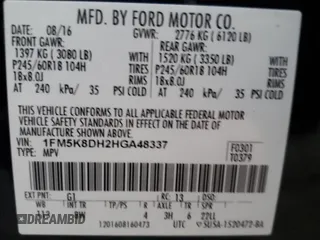 2017 Ford Explorer XLT z VIN 1FM5K8DH2HGA48337, wystawiony jako Copart lot #48698305 z przebiegiem 130 341 mil mil oraz Szkoda całkowita • Salvage title. Historia ofert i sprzedaży dostępna na DreamBid. Obrazek 15.