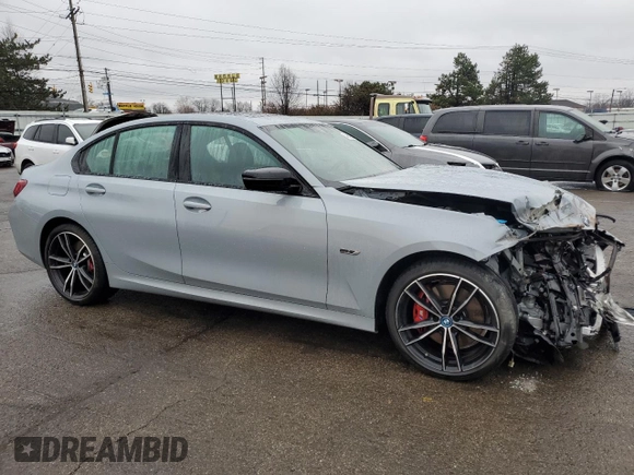 2023 BMW 3 Series 330e xDrive with VIN 3MW39FS05P8C89800, listed as a Copart auction lot 44342255 with 19,562 mi miles and Salvage Title. Bid and sale history available at carsss.com. Image 4.
