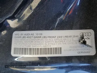 2010 Audi A4 2.0T Premium with VIN WAUBFAFL9AN029142, listed as a Copart auction lot 87766525 with 109,559 mi miles and Salvage Title. Bid and sale history available at carsss.com. Image 14.