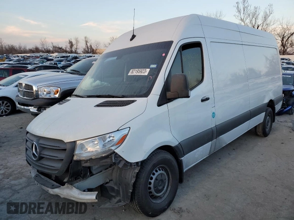 2021 Mercedes-Benz Sprinter Cargo with VIN W1Y4ECHY8MT077911, listed as a Copart auction lot 82195923 with Not Provided miles and . Bid and sale history available at carsss.com. Image 1.