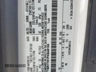 2023 Ford Transit Cargo с VIN 1FTBR1Y81PKB48106, выставлен на аукционе Copart как лот 57442685 с пробегом 11 889 миль миль и Списание • Salvage title. История ставок и продаж доступна на DreamBid. Изображение 13.