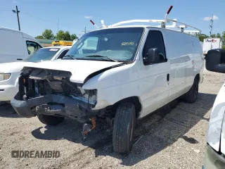 2013 Ford Econoline Cargo Commercial with VIN 1FTNE1EW2DDA49421, listed as a Copart auction lot 52393795 with 207,703 mi miles and Salvage title. Bid and sale history available at DreamBid. Image 1.