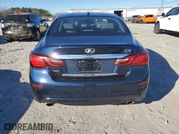 2015 Infiniti Q70 with VIN JN1BY1AR3FM562841, listed as a Copart auction lot 88765475 with 204,039 mi miles and Salvage title. Bid and sale history available at DreamBid. Image 6.