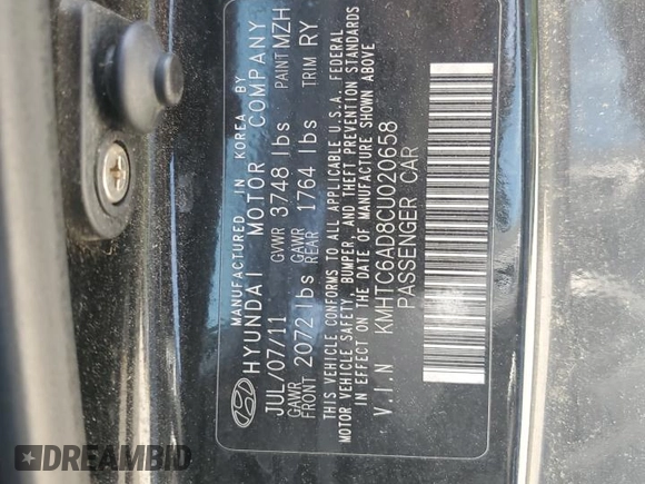 2012 Hyundai Veloster w/Black Int с VIN KMHTC6AD8CU020658, выставлен на аукционе Copart как лот 53323665 с пробегом 179 169 миль миль и Чистый • Clean title. История ставок и продаж доступна на DreamBid. Изображение 12.