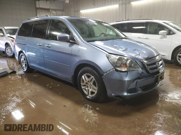 2005 Honda Odyssey EX-L with VIN 5FNRL38725B097759, listed as a Copart auction lot 49485295 with 199,008 mi miles and Salvage title. Bid and sale history available at DreamBid. Image 4.