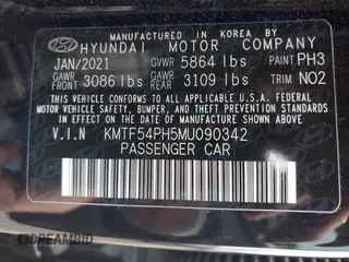 2021 Genesis G90 5.0L Ultimate with VIN KMTF54PH5MU090342, listed as a Copart auction lot 45631925 with 11,093 mi miles and Salvage Title. Bid and sale history available at carsss.com. Image 12.