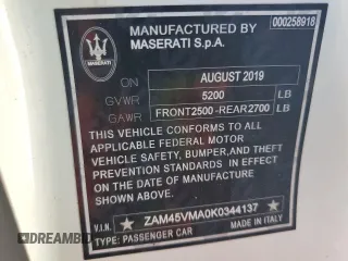 2019 Maserati GranTurismo Convertible Sport with VIN ZAM45VMA0K0344137, listed as a Copart auction lot 82252064 with 29,748 mi miles and Salvage Title. Bid and sale history available at carsss.com. Image 15.
