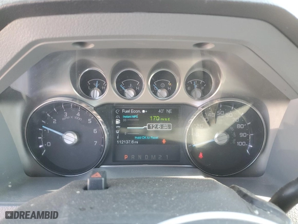 2015 Ford Super Duty F-250 SRW Lariat with VIN 1FT7W2B6XFEC76093, listed as a Copart auction lot 46073755 with 112,137 mi miles and Salvage Title. Bid and sale history available at carsss.com. Image 9.