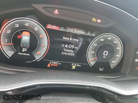 2023 Audi Q7 Premium Plus with VIN WA1LXBF78PD016100, listed as a Copart auction lot 55803915 with 21,947 mi miles and Salvage title. Bid and sale history available at DreamBid. Image 9.