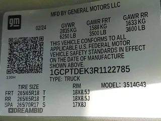 2024 Chevrolet Colorado 4WD Z71 with VIN 1GCPTDEK3R1122785, listed as a IAAI auction lot 41836221 with 3,313 mi miles and . Bid and sale history available at DreamBid. Image 9.