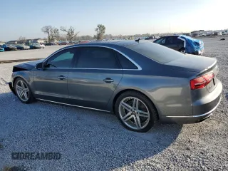 2015 Audi A8 L 4.0T with VIN WAU32AFD4FN041442, listed as a Copart auction lot 43708295 with 132,579 mi miles and Salvage Title. Bid and sale history available at carsss.com. Image 2.