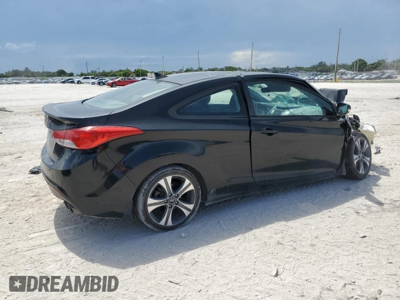 2013 Hyundai Elantra Coupe GS PZEV with VIN KMHDH6AE6DU014924, listed as a Copart auction lot 63874694 with 0 mi miles and Salvage Title. Bid and sale history available at carsss.com. Image 3.