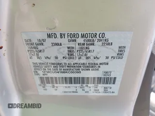 2008 Ford Escape Limited with VIN 1FMCU04168KC00395, listed as a IAAI auction lot 41695486 with 240,242 mi miles and . Bid and sale history available at DreamBid. Image 9.