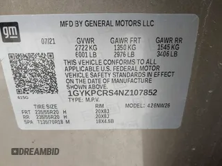 2022 Cadillac XT6 Premium Luxury z VIN 1GYKPCRS4NZ107852, wystawiony jako IAAI lot #42075012 z przebiegiem 66 046 mil mil oraz . Historia ofert i sprzedaży dostępna na DreamBid. Obrazek 9.