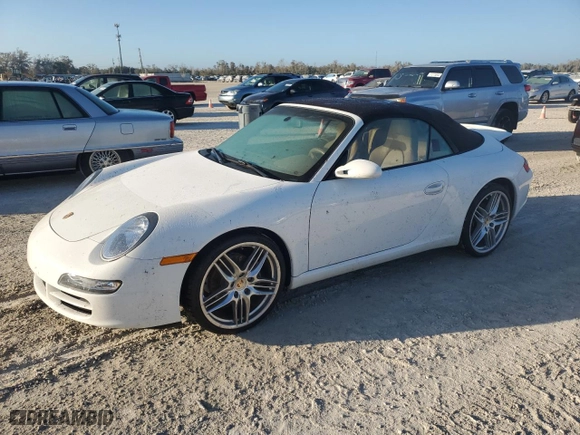 2007 Porsche 911 Carrera with VIN WP0CA29937S765208, listed as a Copart auction lot 77421894 with 43120 miles and Salvage Title. Bid and sale history available at carsss.com. Image 1.