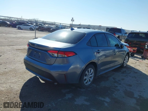2020 Toyota Corolla LE with VIN 5YFEPRAEXLP104862, listed as a IAAI auction lot 41757448 with 78,077 mi miles. Bid and sale history available at carsss.com. Image 4.