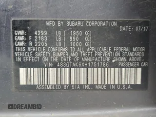 2017 Subaru Impreza Special Sports with VIN 4S3GTAK6XH1751786, listed as a Copart auction lot 86219994 with 121,393 mi miles and Salvage title. Bid and sale history available at DreamBid. Image 12.
