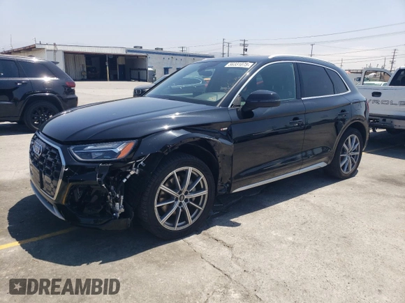 2021 Audi Q5 Premium Plus with VIN WA1E2AFY2M2061809, listed as a Copart auction lot 56331075 with 31,631 mi miles and Salvage title. Bid and sale history available at DreamBid. Image 1.