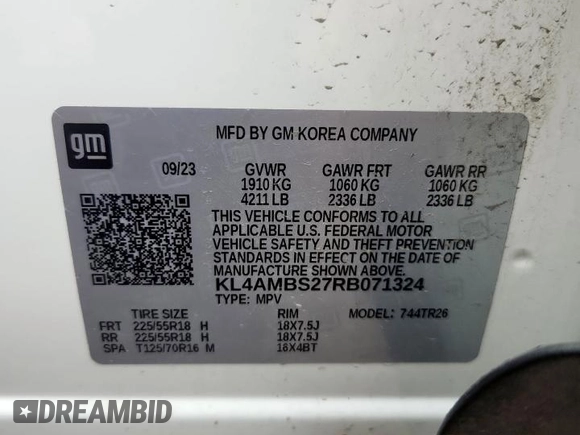 2024 Buick Encore GX Preferred with VIN KL4AMBS27RB071324, listed as a Copart auction lot 60527045 with 16,149 mi miles and Clean title. Bid and sale history available at DreamBid. Image 14.