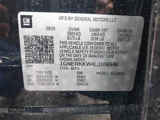 2020 Chevrolet Traverse Premier with VIN 1GNERKKW4LJ106546, listed as a IAAI auction lot 41953652 with 101,884 mi miles and . Bid and sale history available at DreamBid. Image 9.