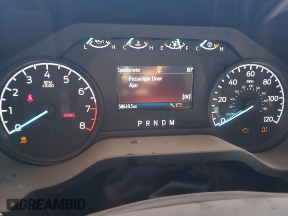 2022 Ford F-150 XL with VIN 1FTMF1C5XNKD23707, listed as a Copart auction lot 70062144 with 58,649 mi miles and Salvage title. Bid and sale history available at DreamBid. Image 9.