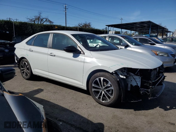 2024 Volkswagen Jetta Sport with VIN 3VWAM7BU8RM093732, listed as a Copart auction lot 44820755 with 7,547 mi miles and Salvage title. Bid and sale history available at DreamBid. Image 4.