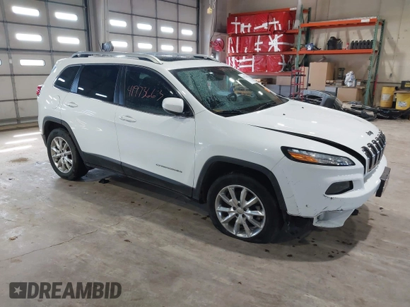 2015 Jeep Cherokee Limited with VIN 1C4PJMDS3FW728884, listed as a IAAI auction lot 41973663 with 112,719 mi miles. Bid and sale history available at carsss.com. Image 1.