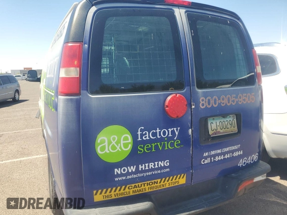 2014 Chevrolet Express Cargo with VIN 1GCSGAFX1E1158699, listed as a IAAI auction lot 42888455 with 234,795 mi miles and . Bid and sale history available at DreamBid. Image 2.
