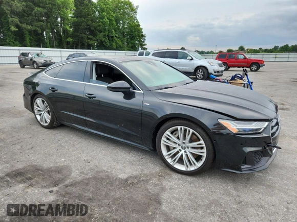 2019 Audi A7 Prestige with VIN WAUV2BF26KN076166, listed as a Copart auction lot 56740575 with 55,438 mi miles and Salvage title. Bid and sale history available at DreamBid. Image 4.