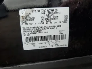 2017 Ford Explorer XLT with VIN 1FM5K8D85HGD00873, listed as a Copart auction lot 49946465 with 101,158 mi miles and Salvage Title. Bid and sale history available at carsss.com. Image 16.