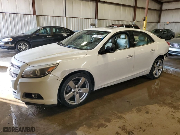 2013 Chevrolet Malibu LTZ with VIN 1G11J5SX6DF284142, listed as a Copart auction lot 47541375 with 154,998 mi miles and Salvage Title. Bid and sale history available at carsss.com. Image 1.