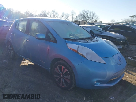 2015 Nissan LEAF SV with VIN 1N4AZ0CP1FC318788, listed as a IAAI auction lot 41572300 with 144,452 mi miles. Bid and sale history available at carsss.com. Image 1.