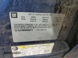 2008 Chevrolet Malibu 2LT with VIN 1G1ZJ57B284232217, listed as a Copart auction lot 43628345 with 197,234 mi miles and Clean Title. Bid and sale history available at DreamBid. Image 12.