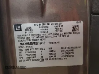 2011 GMC Acadia SLT1 with VIN 1GKKRRED4BJ219415, listed as a Copart auction lot 51825935 with 133,885 mi miles and Salvage Title. Bid and sale history available at carsss.com. Image 13.