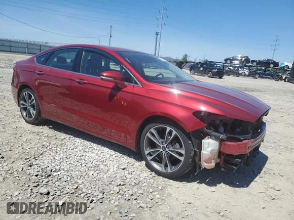 2019 Ford Fusion Titanium with VIN 3FA6P0D91KR205463, listed as a Copart auction lot 54764795 with 105,719 mi miles and Salvage title. Bid and sale history available at DreamBid. Image 4.