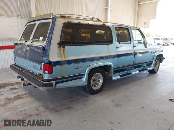 1989 GMC Suburban with VIN 1GKER16K7KF509078, listed as a IAAI auction lot 42593032 with 86,175 mi miles and . Bid and sale history available at DreamBid. Image 4.