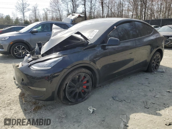 2022 Tesla Model Y Long Range with VIN 7SAYGDEE6NA007215, listed as a Copart auction lot 49749135 with 38,208 mi miles and Salvage Title. Bid and sale history available at carsss.com. Image 1.