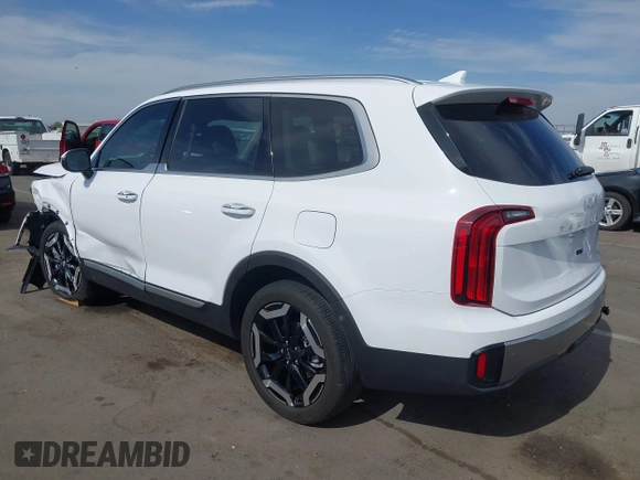 2025 Kia Telluride S with VIN 5XYP64GC2SG571197, listed as a IAAI auction lot 42255912 with 6,043 mi miles and . Bid and sale history available at DreamBid. Image 3.