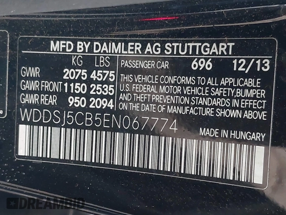2014 Mercedes-Benz CLA 45 AMG with VIN WDDSJ5CB5EN067774, listed as a IAAI auction lot 42373325 with 108,428 mi miles and . Bid and sale history available at DreamBid. Image 9.