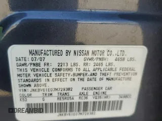 2007 Infiniti G35 Sedan Journey with VIN JNKBV61E07M729382, listed as a Copart auction lot 52576625 with 178,650 mi miles and Salvage Title. Bid and sale history available at carsss.com. Image 12.