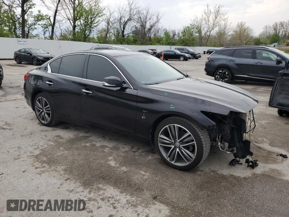 2014 Infiniti Q50 Premium with VIN JN1BV7AR1EM702315, listed as a Copart auction lot 51232075 with 141,429 mi miles and Salvage Title. Bid and sale history available at DreamBid. Image 4.