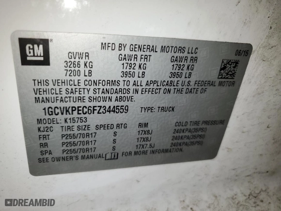2015 Chevrolet Silverado 1500 Work Truck with VIN 1GCVKPEC6FZ344559, listed as a Copart auction lot 50519025 with 132,287 mi miles and Clean Title. Bid and sale history available at carsss.com. Image 12.