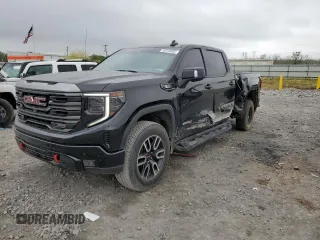 2023 GMC Sierra 1500 AT4 with VIN 3GTUUEE85PG289495, listed as a Copart auction lot 50918095 with 56,600 mi miles and Salvage title. Bid and sale history available at DreamBid. Image 1.