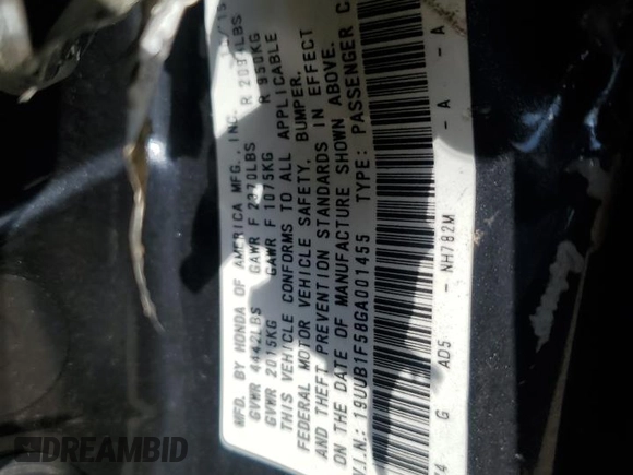 2016 Acura TLX Technology с VIN 19UUB1F58GA001455, выставлен на аукционе Copart как лот 58007915 с пробегом Не указан миль и На запчасти • Non repairable. История ставок и продаж доступна на DreamBid. Изображение 12.
