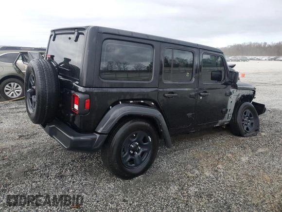 2023 Jeep Wrangler Sport S with VIN 1C4HJXDG0PW626672, listed as a Copart auction lot 47358915 with 19,089 mi miles and Salvage Title. Bid and sale history available at DreamBid. Image 3.