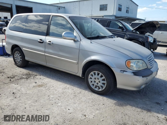 2003 Kia Sedona LX with VIN KNDUP131236453481, listed as a Copart auction lot 75660244 with 125,628 mi miles and Salvage Title. Bid and sale history available at carsss.com. Image 4.